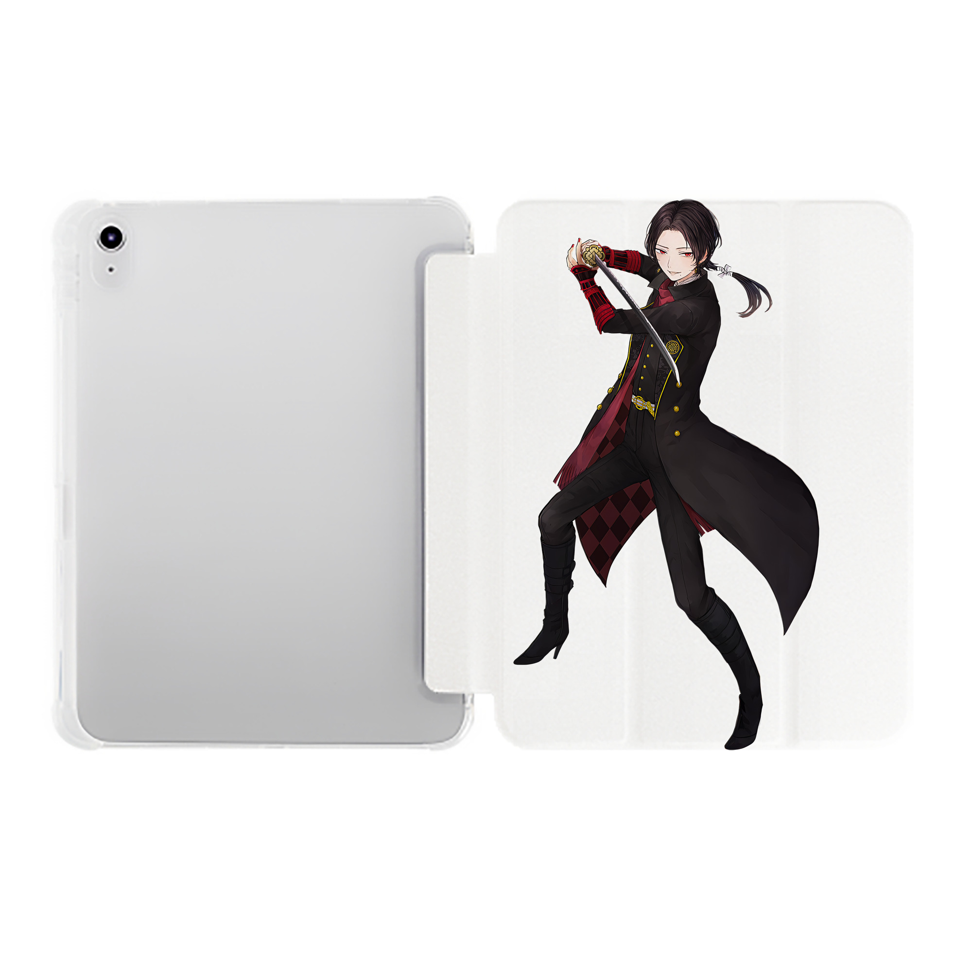 （画像用） 刀剣乱舞 Touken Ranbu IPad ケース ペン収納付き 三つ折りスタンド PUレザー×シリコン 対応機種9.5/10.5/10.9インチ